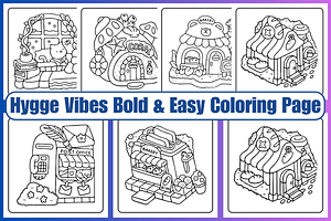Hygge Vibes Coloring Pages For Adult, a Decorative Illustration by Coco Bloom