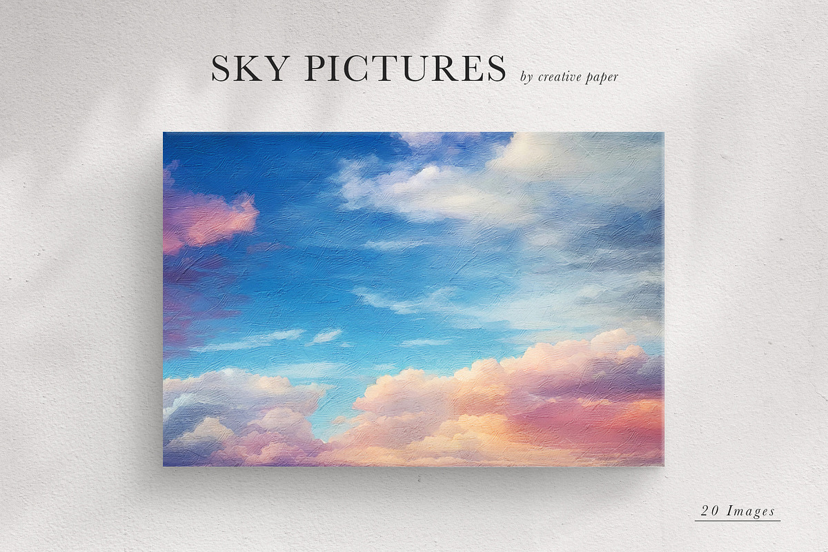 Painted Sky Pictures, Sky Landscape, a Texture Graphic by by creative paper (Photo 4 of 7)