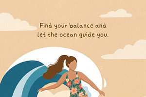 Empowering Surfing Illustration, a Sport Illustration by Virgo Studio