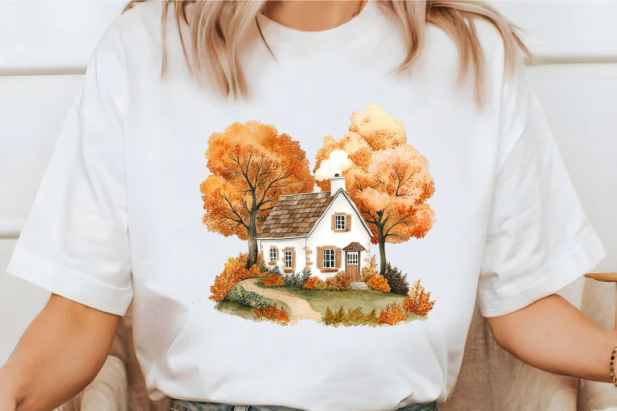Watercolor Autumn Residence Clipart, a Seasonal Illustration by designcity5 (Photo 4 of 5)