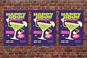 Retro Happy Hour Flyer Set, a Flyer Template by Aiyari Graphic (Thumbnail 3 of 3)