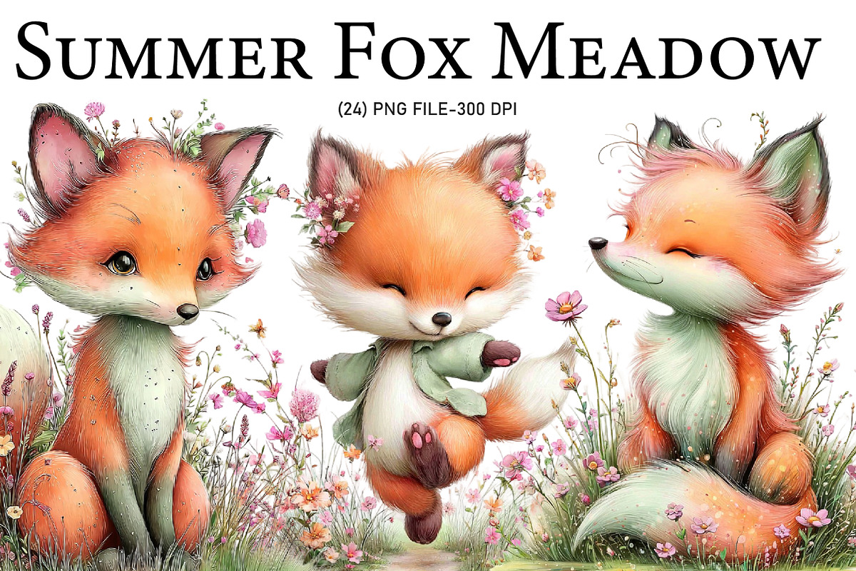Summer Fox Meadow Clipart, an Illustration by Designworld (Photo 1 of 5)