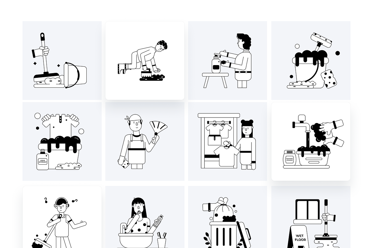 Animated Housekeeping Icons, a Duotone Icon by Prosymbols (Photo 8 of 10)