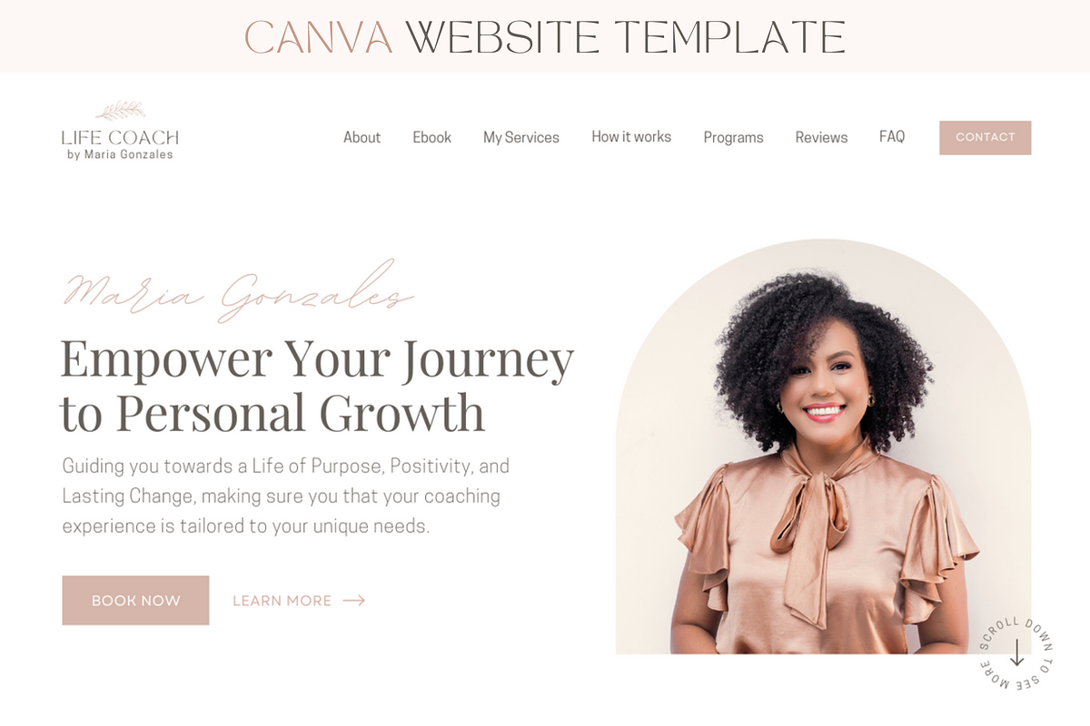 Coaching Website Template for Canva, a Landing Page Template by vectorocean (Photo 1 of 11)