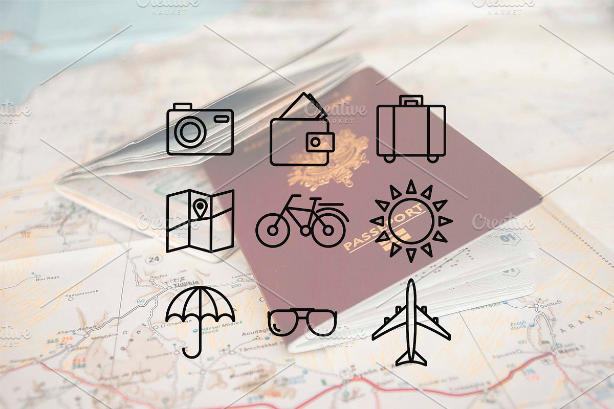 Travel line icons, a Duotone Icon by Lyolya Profitrolya (Photo 2 of 2)