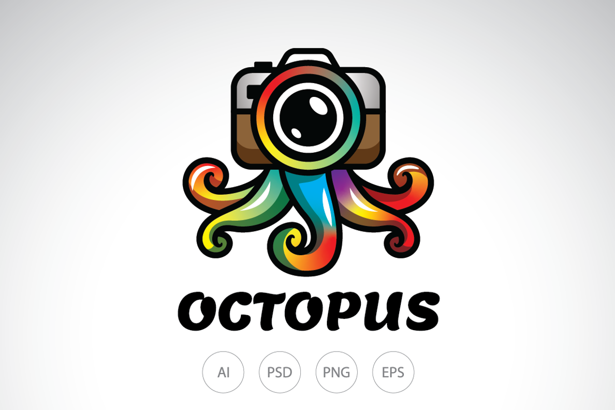 Octopus Camera Logo Template, a Branding & Logo Template by Heavtryq Design (Photo 1 of 4)