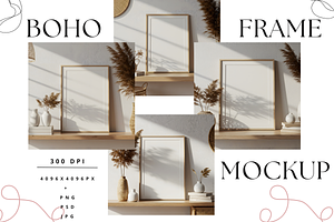 Boho Frame Mockup, a Mockup by StormDigitalArt