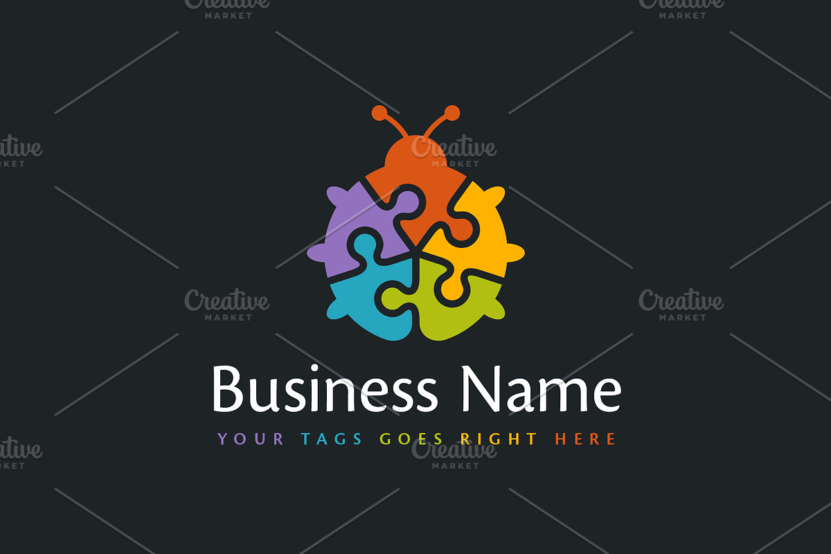Puzzle Ladybug Custom Logo, a Branding & Logo Template by ARTE MIGUEL (Photo 2 of 3)