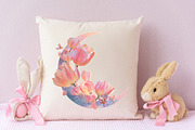 Watercolor Floral Moon Clipart Bundl, an Illustration by designcity5 (Thumbnail 4 of 5)