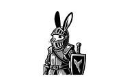 Warrior Bunny Knight Silhouette, an Illustration by jahid234 (Thumbnail 43 of 49)