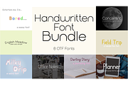 8 English Font Bundle, a Handwritten Font by noonsun (Thumbnail 1 of 10)