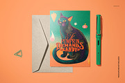 Vintage Halloween 5x7 Card Template, a Card Template by creatsy5 (Thumbnail 4 of 5)