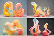 20 Translucent Twirls Sculptures, a Decorative Illustration by HipFonts (Thumbnail 12 of 12)