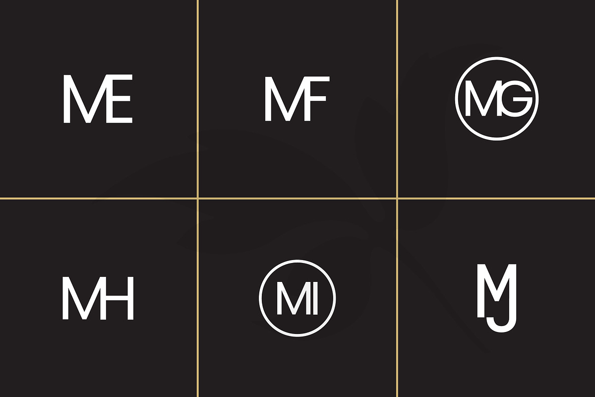 26 M Letter Monogram Set, A to Z Logo