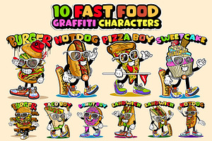 10 Junk Food Graffiti Characters