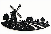 Dutch Windmill Field Set, an Illustration by BIPLOB EXPERT (Thumbnail 3 of 10)