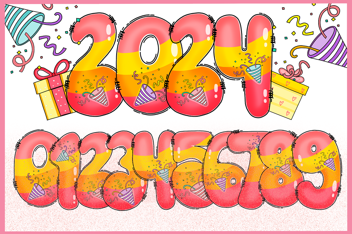 New year-PNG fonts, a Symbol Font by It me digital art (Photo 3 of 9)