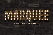 Marquee: Light Bulb Sign Letters, an Object Graphic by Medialoot (Thumbnail 1 of 6)