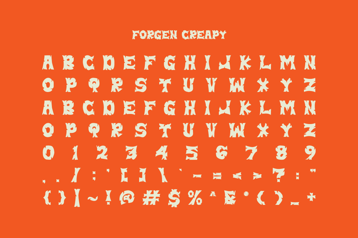 Forgen Creapy - Halloween Font, a Blackletter Font by Iqsiart Studio (Photo 6 of 7)