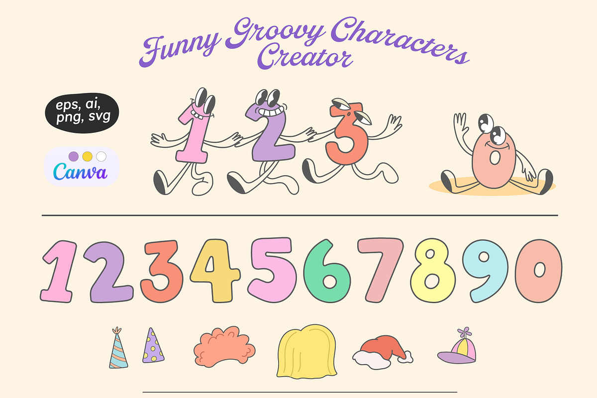 Groovy Number Characters, an Icon by Anastasiya Klempach (Photo 2 of 4)