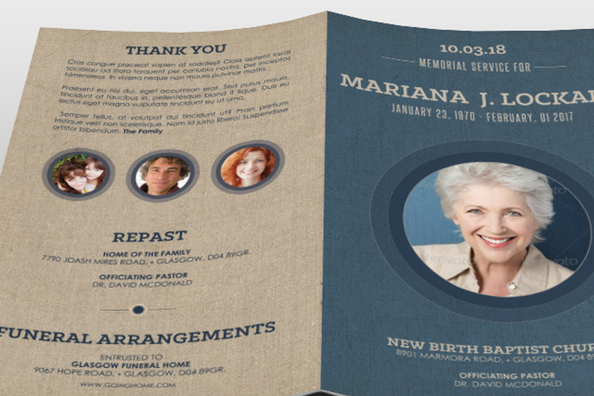Bluejay Funeral Program Template, a Brochure Template by loswl (Photo 2 of 3)