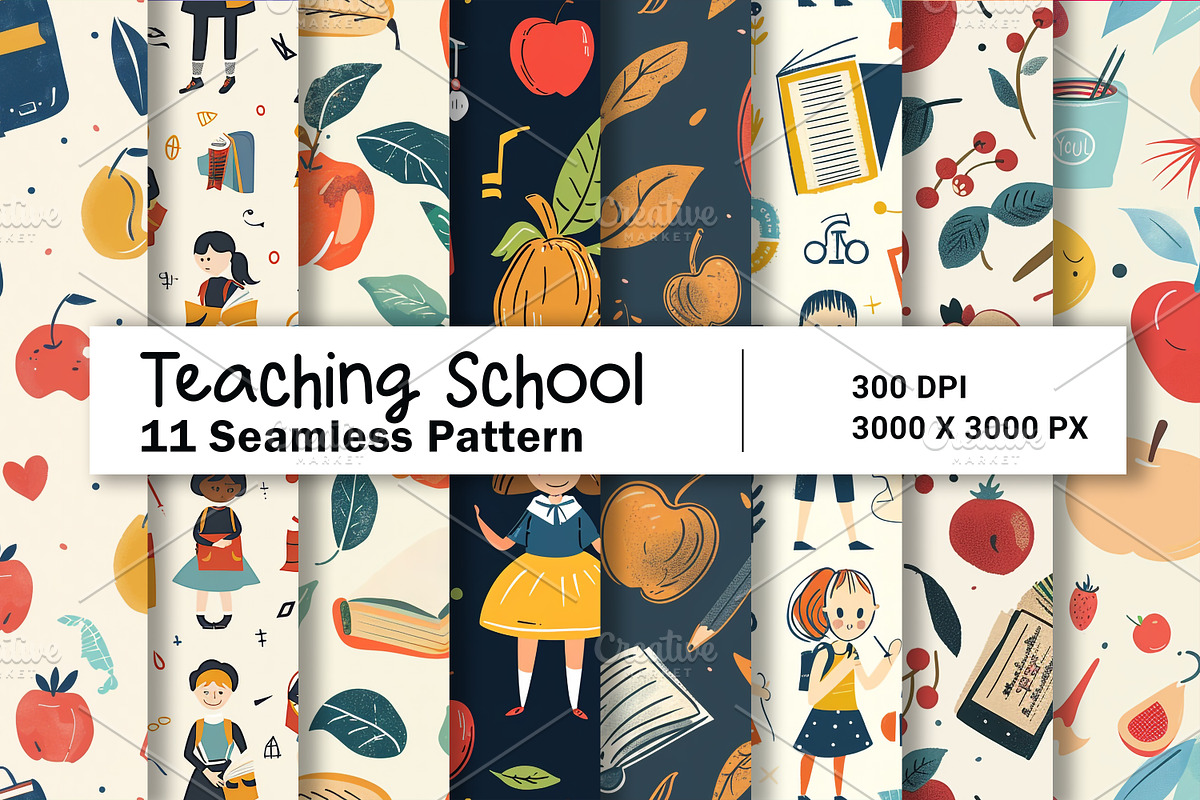 Teaching school seamless pattern, a Pattern Graphic by HillTract (Photo 1 of 2)