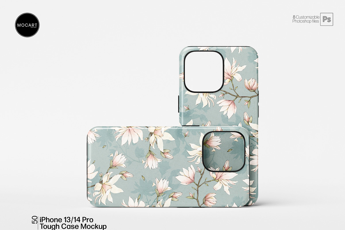 iPhone 13-14 Pro Tough Case Mockup, a Wearable Device Mockup by Mocart (Photo 1 of 11)