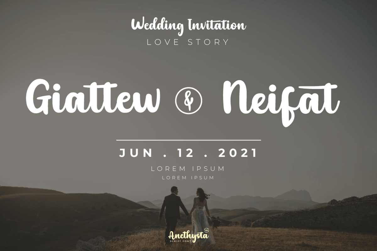 Anethysta, a Script Font by twinstd (Photo 6 of 9)