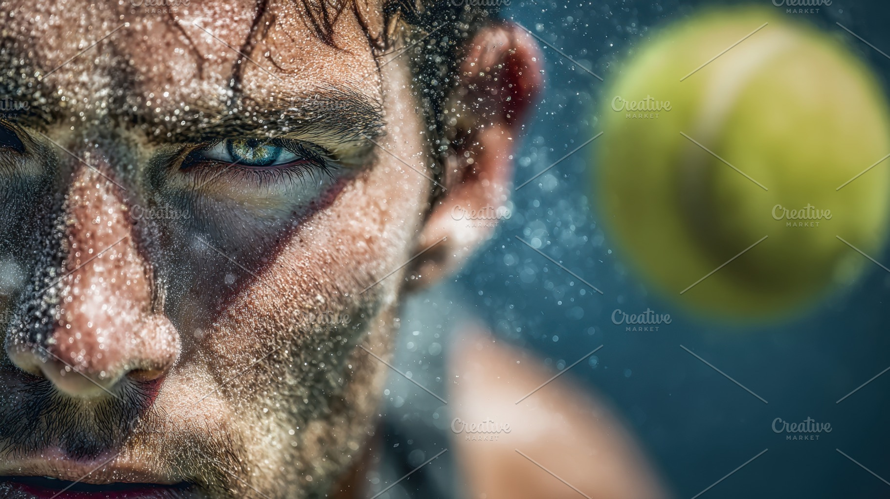 Intense tennis player in action, a Photo by Beautiful things