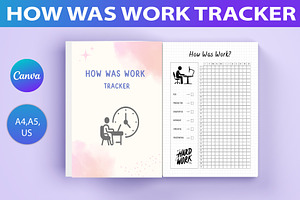 How Was Work Tracker Canva Interior, a Stationery Template by Designmela01