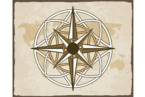 Retro nautical compass. Hand, an Object Illustration by Things for designers