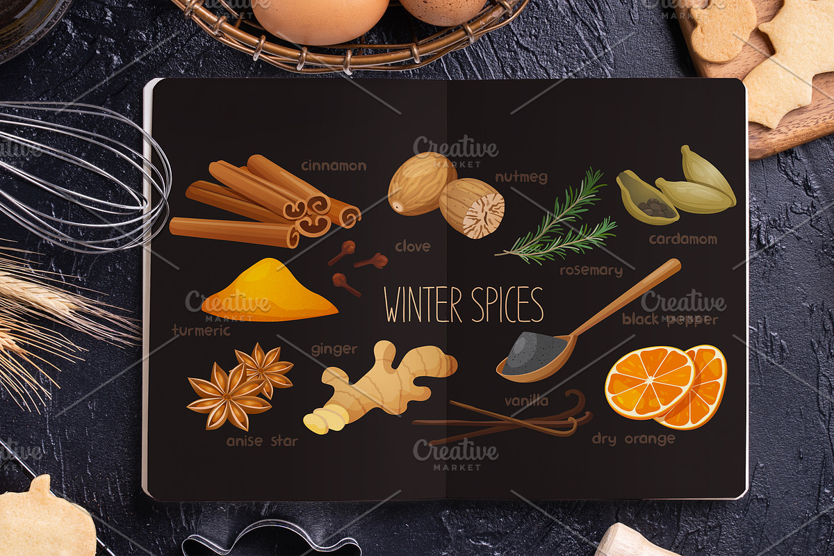 Winter spices set, a Food Illustration by Elen_Art (Photo 2 of 3)