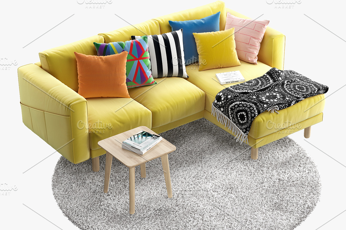 Four-seat sofa 3d model, a Furniture 3D Model by 3dmitruk (Photo 6 of 9)