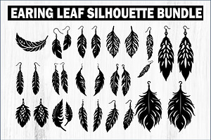 Leaf Earring Silhouette Bundle, an Object Graphic by balal