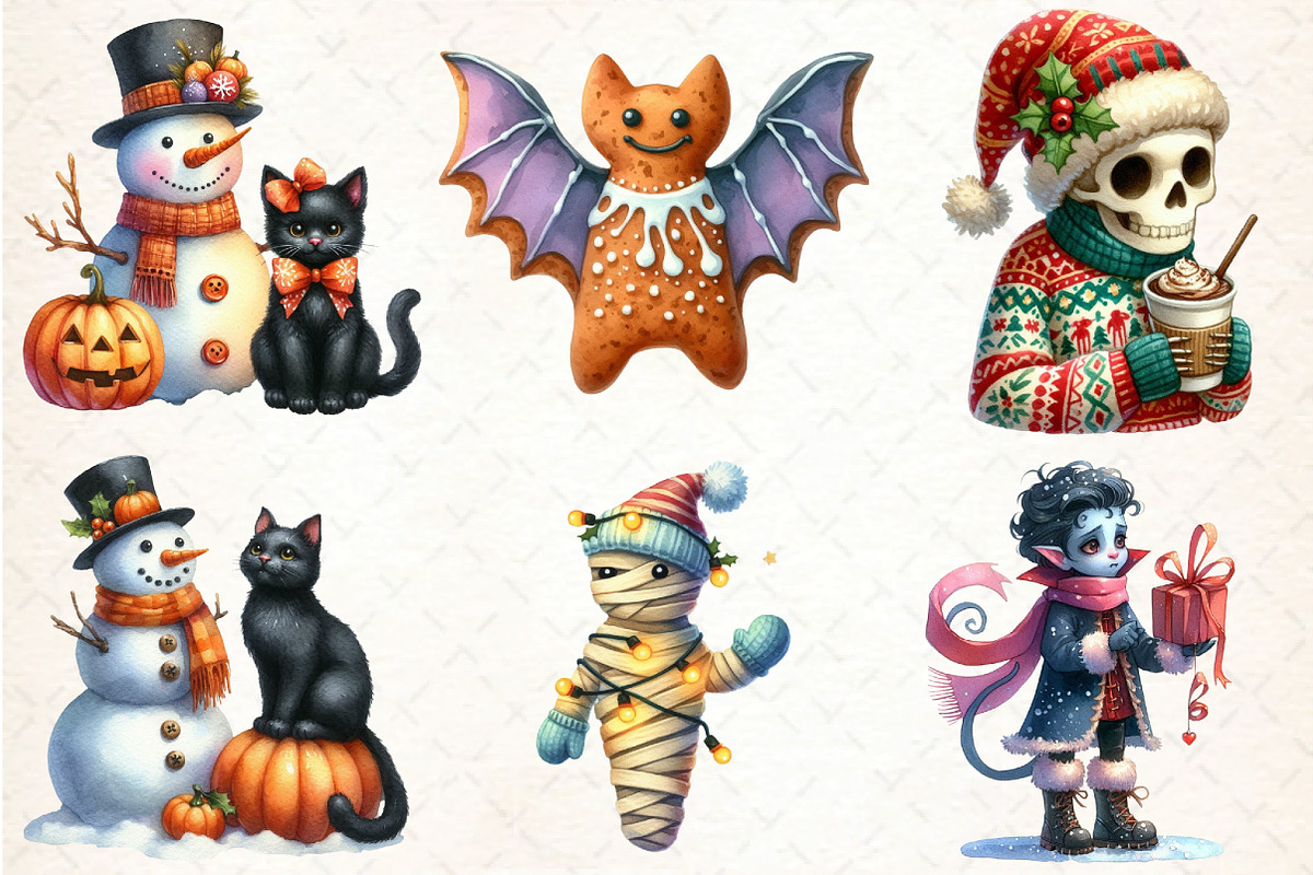Halloween & Winter Clipart, an Illustration by DreamCafeArt (Photo 3 of 5)