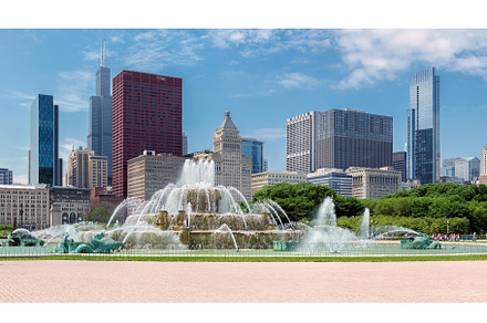 Chicago city skyline featuring chicago, park, and skyline, an Architecture Photo by Lucky Photographer