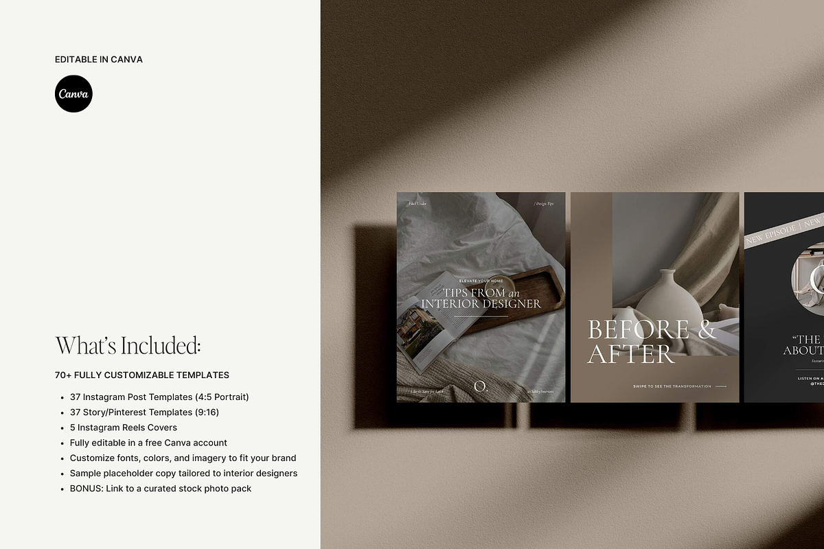Interior Design Social Templates, a Social Media Template by Rewild Brand Studio (Photo 2 of 7)