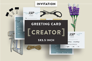 Invitation Card Mockups 5x3.5 In
