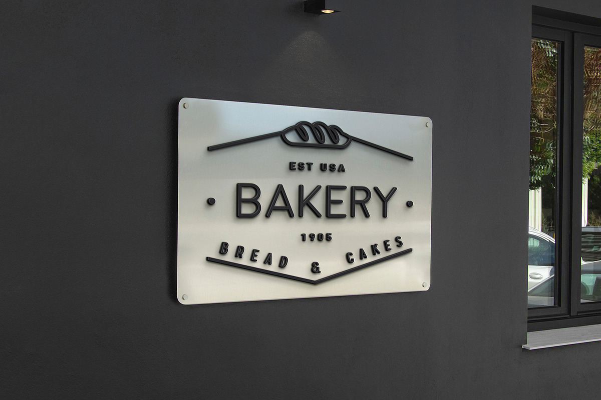 Logo Mockup Barber Lasered Sign, an Advertising Mockup by Asylab (Photo 3 of 5)