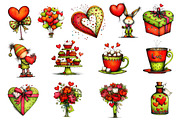 Cute Valentine's Day Clipart, an Illustration by Dream Creation (Thumbnail 4 of 4)