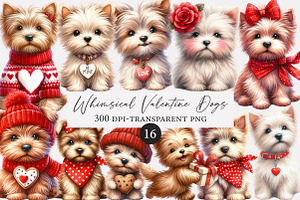 Whimsical Valentine Dogs Clipart, an Illustration by Designworld