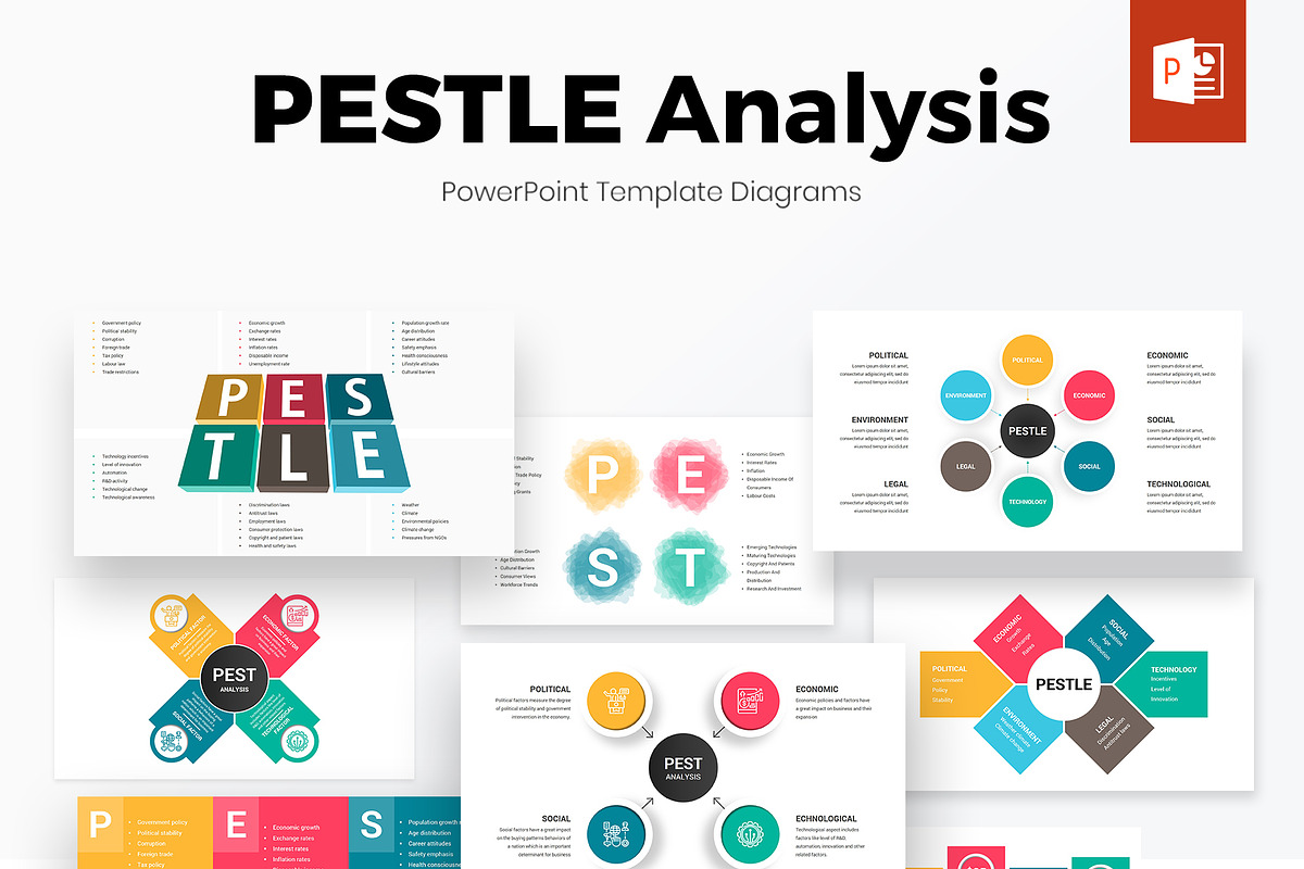 PESTLE Analysis PowerPoint Template, a Presentation Template by SlideOne (Photo 1 of 7)