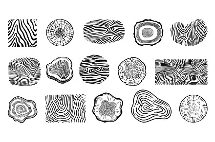 Doodle tree log textures. Trees