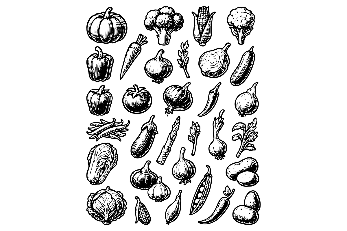 Vegetable Collection Set, an Object Graphic by RT Studio (Photo 2 of 4)