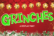 Grinches is a display font, a Handwritten Font by Brown Cupple (Thumbnail 1 of 6)
