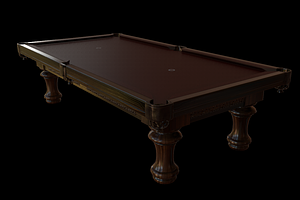 Pool Table: Classical Leather & Wood