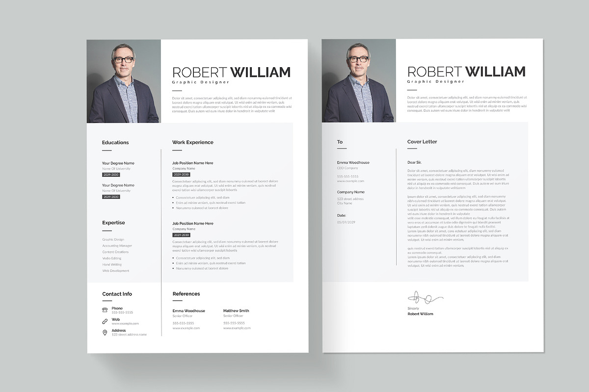 Modern Resume Template | Word, a Resume Template by Pixelpick (Photo 2 of 4)