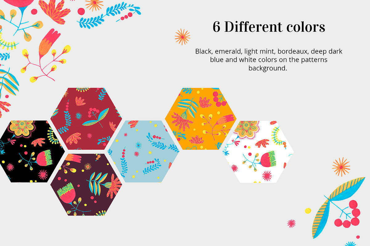 Hand-painted folk gouache pattern, a Decorative Illustration by Folkheart (Photo 5 of 11)
