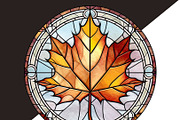 Autumn Leaves PNG Stained Glass, a Seasonal Illustration by Tanya Kart (Thumbnail 7 of 7)