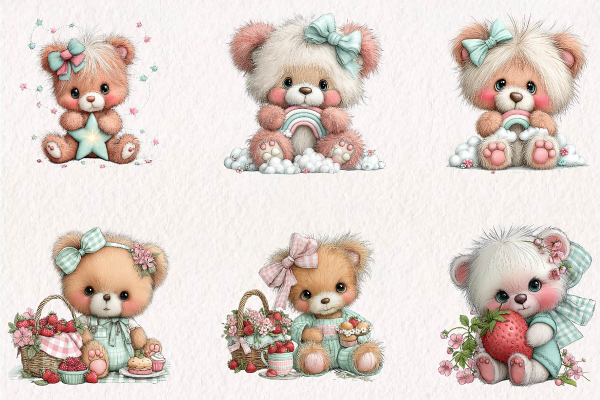 Cutie Bear Clipart Bundle, a Seasonal Illustration by CreationArt (Photo 2 of 7)